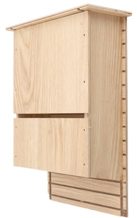 gernie Fledermaushaus für den Außenbereich, Wetterfester Fledermauskasten aus Holz, Zum Anlocken von Fledermäusen, Lebensraum für Fledermäuse, Langlebig und Einfach Aufzuhängen
