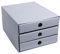 PresentFill® Schubladenbox Pappe Schiefergrau - 100% Recycling Karton - Made in Germany - Schubladenturm für DIN A4 Papierablage - stabil stapelbar - Büro Schreibtisch Organizer - Ordnungsbox