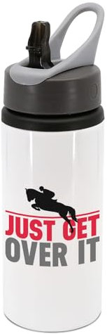 Just get over it horse riding horse rider water bottle with handle, drinks bottle, drinks cup, hydrate, water, drinks, drinking