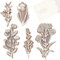 Pflanzenstempel, Botanische Stempel, 5 Stück Holzstempel Vintage Blume, Holzstempel, exquisites Blumen- und Pflanzenstempel-Set für Blumenkunsthandwerk auf Stoff