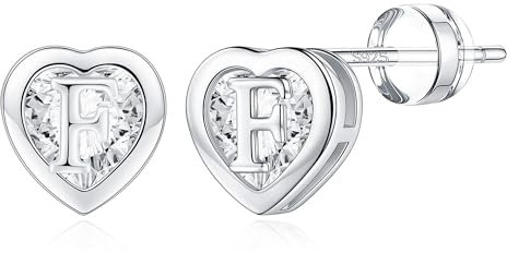 TINGN Ohrstecker Ohrringe Mädchen - Ohrringe Damen Buchstaben Ohrringe Mädchen Geschenke für Mädchen Ohrstecker Silber Ohrringe für Mädchen Herz Ohrringe Stecker Buchstaben Ohrringe Teenager Mädchen