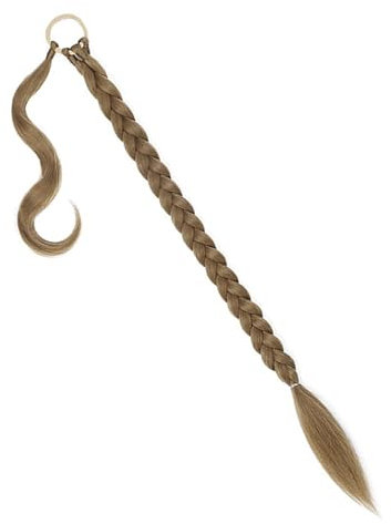 Braid Extensions Pferdeschwanz Verlängerung mit Haargummi 66cm Natürliches Kunsthaar haar Zöpfe Haarverlängerungen Zum Einflechten Aschblond Zopf Haarteil für (Dunkles Aschblond, 76cm)