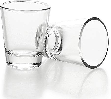 Miss Vetty 1.5oz Shot Glass,Clear Shot Glasses Set with Heavy Base for Cocktail,Vodka,Tequila,Whisky,Liquor,Espresso,Desserts,Soju(2-Pack)