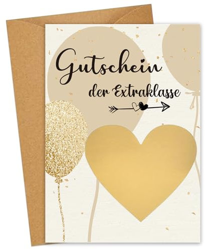 JOYEASE Gutschein der Extraklasse, Valentinstag Karte für Ihn Sie, Gutscheine zum selber ausfüllen mit Umschlag, Romantisches Geschenk zum Valentinstag Jahrestag