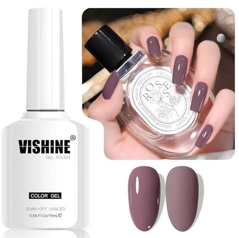Vishine 16 ml Smalto Gel Semi-Permanente Dusky Lavender Color Smalto per Unghie Gel Soak off LED Gel Polish Nail Art Designs Manicure Salon DIY at Home Color L373 Lavender Veil