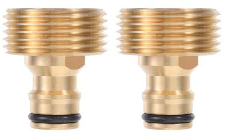 Tesmotor 1 Zoll Außengewinde Messing-Schnellkupplung, Wasserhahn-Adapter mit 1 Zoll Außengewinde und Steckkupplung für Gartenschlauch