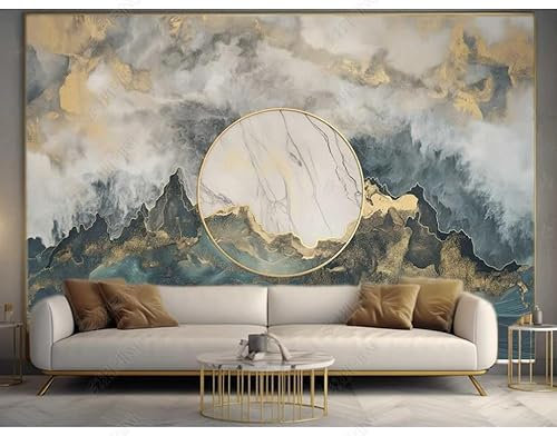 ZYHFDC Papier Peint Panoramique Peinture texturée nuit étoilée vert foncé Tableaux Muraux Tapisserie Photo Décoration Murale Salon Chambre 450CM(L)*315CM(H)