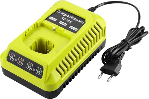 XNJTG P117 Chargeur de Rechange pour Ryobi P118 12 V ~ 18 V Compatible avec Ryobi Batteries One+ P108 P107 P104 P105 P102 P103