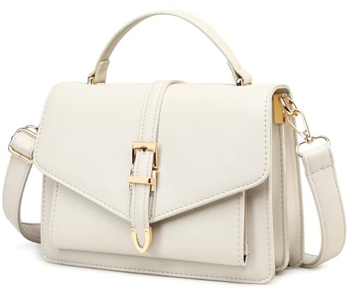 Travistar Handtasche Damen Mittelgroß Umhängetasche Schultertasche -Kunstleder Abendtasche Kupplung Elegant Crossbody Bag mit Abnehmbar Schultergurt Kreditkartenfächer, Apricot