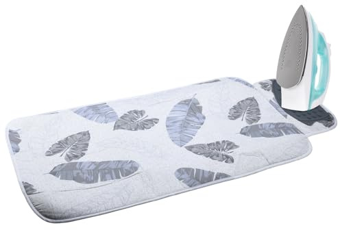 ZOBMIO 84 * 48cm Ironing Mat with 18cm Silicone Iron Rest for Steam Pressing on Tabletop or Bed, Heat Resistant, Portable, Quilting & Travel Blanket