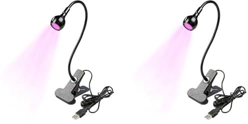 Xnuiasqe 2X UV LED Nail Lamp - Mini LED Nail Lamp Gel X Lamp for Nails with Securing Clip Rotatable LED Light, Black