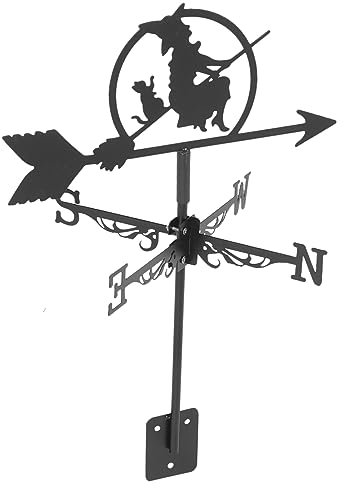 BESTonZON 1 Satz Wetterfahne für Dachmontage Windrichtungsanzeiger mit Hexenmotiv Robustes Schmiedeeisen für Garten und Hausdekoration zu Montieren Langlebig für Garten Garage