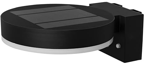 OSRAM Endura Style Solar Wall Light, Black, Stainless Steel, IP44, Motion and Daylight Sensor, Solar Powered, Ideal for Outdoor Areas | ENDURA Style Solar Outdoor Lanterns, Black, 50,000 h, 1 Pack
