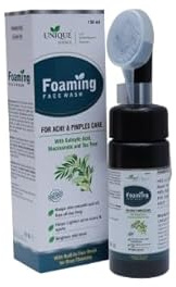 UNIQUE ESSENCE Foaming Face Wash for Acne & Pimples | With Salicylic Acid, Neem & Tea Tree | Oil Control, Scar Reduction & Skin Brightening | Deep Cleansing & Refreshing Formula |150ml