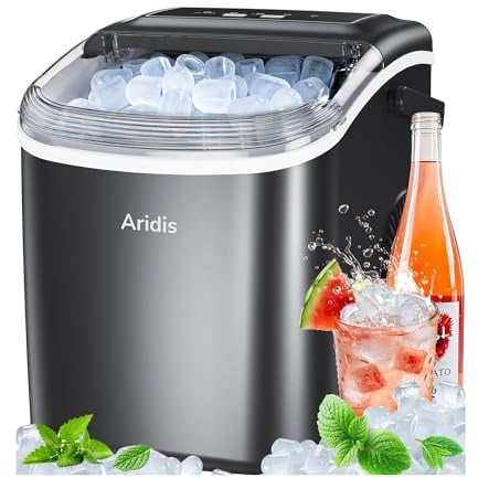 Eiswürfelmaschine Kleine 9 Eiswürfel in 6 Min,12kg/Tag 2 Eiswürfel Größen | Selbstreinigende Eiswürfelmaschine, mit Eisschaufel Eiswürfelkorb, Eiswürfelbereiter Ice cube maker Ideal für Küche, Büro