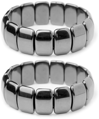 QUXVUIS Stilvolles Armband aus schwarzem, kratzfest, ideal für Sportbegeisterte. Hämatit Armband für Herren, formbeständig und äußerst langlebig.