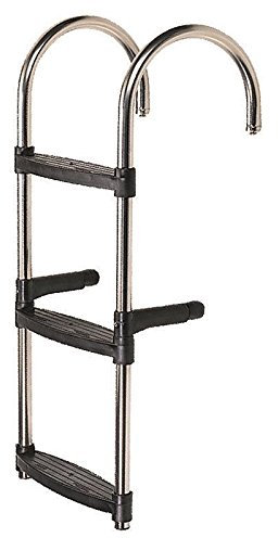 Marine Grade Stainless Steel Boarding Ladder Plates Black Steps (3 Step)