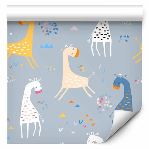 murando - Tapete selbstklebend 10m Wandtattoo dekorative Möbelfolie Dekorfolie Fotofolie Panel Wandaufkleber Wandposter Wandsticker - Kinderzimmer Tiere Giraffe für Kinder e-C-0054-j-a