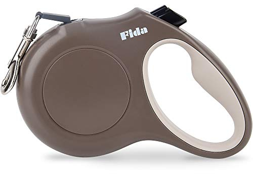 Fida Einziehbare Hundeleine, 4,8 m, für kleine Hunde bis zu 11,8 kg, 360° verhedderungsfrei, Kaffee/Braun