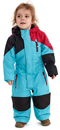 Killtec Kinder Kesley Mini Skioverall Schneeanzug Mit Kapuze 10 000 Mm Wassers ule Wasserdicht, Türkis, 110-116 EU