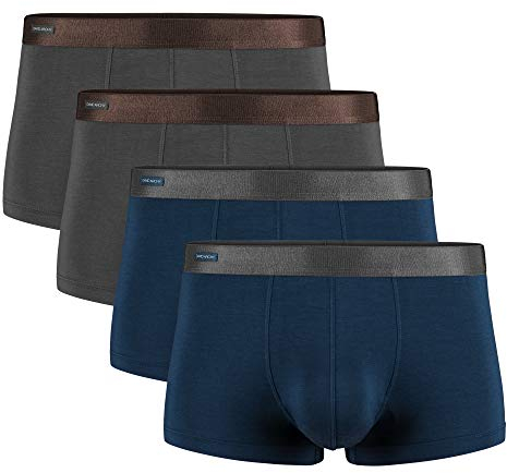 DAVID ARCHY Bóxers para Hombre, Calzoncillos Tipo bóxer de bambú para Hombre, Calzoncillos Retro con Bolsillos abultados en 3D, Transpirable, Ultra Suave, básico, Paquete múltiple, Pack de 4