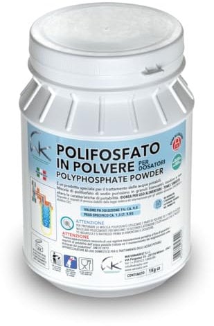 WK - Polifosfati per Caldaia, Ricarica Universale di 1 Barattolo in Polvere da 1 Kg per Filtrazione Acqua, Funge da Anticalcare e Anticorrosivo