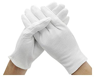 6 Paar weiße Baumwoll-Handschuhe Handschuhe Large Size,M