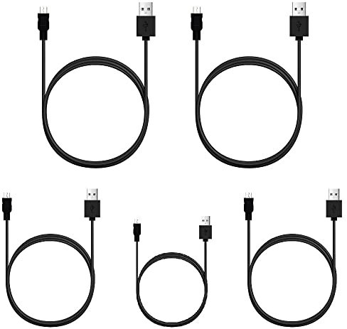 Micro USB Cable, 5 Pack [0.7FT, 3.3FT, 3.3FT, 6.6FT, 6.6FT], Fast Charging Cable, High Speed Data Transfer Cable, Android Phone Cable for Samsung Galaxy S7 Edge S6 S5 and More, Trustable, MYFON