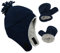 Durio Baby Mütze und Handschuhe Set Junge Wintermütze und Fäustlinge Warmes Gefütterte Fleece Mütze Kappen Ohrenklappe Kleinkind Kinder Mädchen Navy 2-4 Jahre