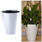MELTOM Pot de Fleurs étroit et Rond avec Effet 3D ondulé, Insert Amovible Haut (Weiß, L - 45 cm)