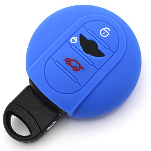Autoschlüssel Hülle für 3 Tasten Auto Schlüssel Schutzhülle Silikon Schlüsselhülle Cover Kfz Zubehör MIB (Blue)