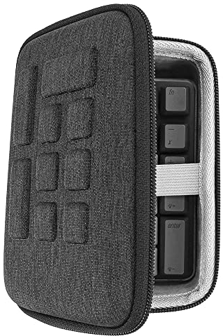 Geekria Étui de voyage portable pour clavier numérique mécanique, compatible avec Qisan Mini Numpad 21 touches, MOTOSPEED K23, Kinst Numpad 17, pavé numérique mécanique Tishled (gris foncé)