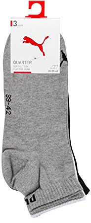 PUMA Unisex Quarter Socks Plain 9er Pack, grey/white/black, 39-42