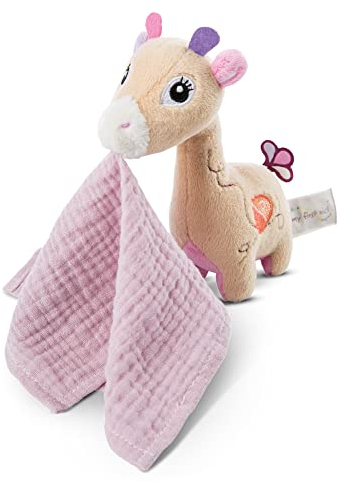 NICI Schmusetier 3D Giraffe Sasuma 16 cm mit Schmusetuch – Baby Kuscheltier mit Mulltuch ab 0+ Monaten – Weiches Plüschtier/Schmusetuch für Mädchen & Jungen, 48037