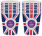 KAISAN Queens Platinum Jubilee Union Jack Party Supplies - 16 Pcs Union Jack Tableware Set - Union Jack Paper Cups Tableware Kit - Queens Platinum Jubilee 2022 Decor Featuring Her Majesty The Queen