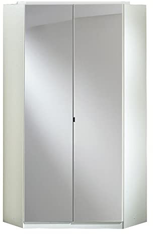 Adtrad Harling White 2 Door Corner Mirrored Wardrobe