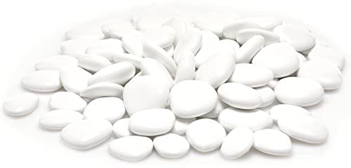 Kalapanta - Piedras Decorativas en plástico Reciclado para macetas, Pintura, acuarios, casa, jardín, Fabricado en Italia (Talla S, Ø 2-5 cm, Aprox. 155 Piezas, Blanco)