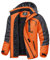 KEFITEVD Snowboardjacke Herren Thermo Winter Jacke Outdoor Wasserabweisend Softshelljacke Fleece Gefütterte Kapuzenjacke mit Mehrere Taschen Grau-orange M