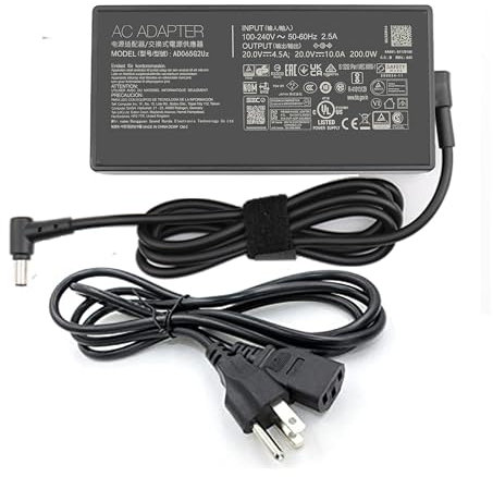 20V 10A 200W Adapter Ladegerät ADP-200JB D Kompatibel mit ASUS TUF Dash F15 A15 FX516PR FA506QR ROG G15 Zephyrus FA506QR Zephyrus GA503 GA503QM GA503QS GA503QR Gaming Laptop 6.0 9,4 cm. MM