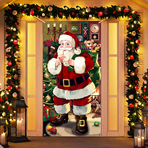 Weihnachten Türabdeckung Dekoration Weihnachten Weihnachtsmann Türabdeckung Weihnachten Hängend Tür Banner Weihnachtsmann Hintergrund Banner für Haustür (Vintage)