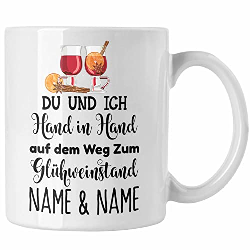 Trendation - Glühweintassen Personalisiert Glühwein Tasse Geschenk Weihnachtsmarkt (Weiß)