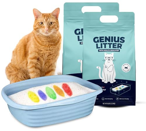 Alpha Paw Geniales Katzenstreu mit 5-farbigem Gesundheitsindikator, Nicht klumpend, leichte Kieselgel-Kristalle (5,4 kg)
