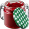 KADAX Lot de 50 petits bocaux en verre à confiture de 200 ml Fi66mm pour miel et épices, pots hermétiques, bocaux hermétiques, bocaux, pots de conserve, verres ronds à carreaux verts K5372