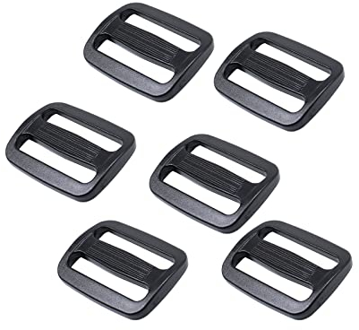 BAIWOAK Tri Glide Slider 38 mm starke Kunststoff-Tri-Glide Slides verstellbare Schiebeschnalle, Gurtschieber für Rucksack, Gürtelgurt, Schwarz, Schwarz