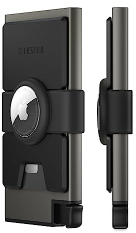 Ekster Aluminum AirTag Wallet for Men - RFID Blocking - Graphite Design | Built-in Apple AirTag slot, push-button card ejection, slim & minimalist money holder, for everyday quick card access use