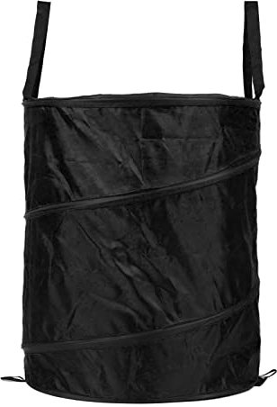 Shanrya Papelera de Camping, Papelera Plegable de Tela Oxford con Cerradura para Balcón (Negro)