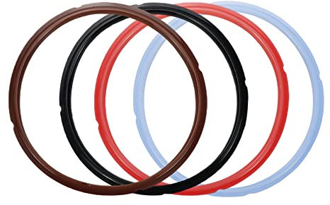 Tsnamay 4Pcs Sealing Ring for 5/6Qt InstaPot,Replacement Silicone Gasket Seal Rings for 3 Quart Pressure Cooker,Red,Coffee,Black,Light Blue