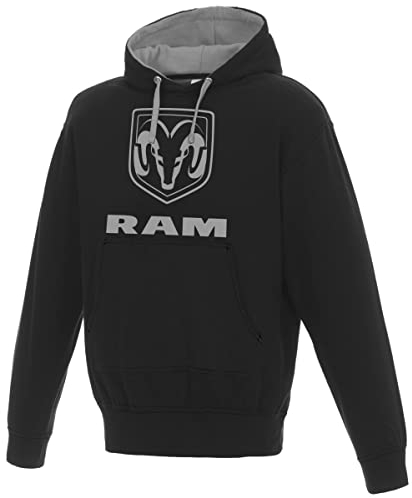 JH DESIGN GROUP Herren Dodge Ram Pullover Hoodie Sweatshirt in 2 Styles, Schwarz / Grau, X-Large