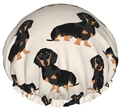Sausage Dog Print Shower Cap,Double Waterproof Bathing Cap,Double Waterproof Bathing Cap,Nightcap