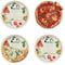 KHG 4er Set Pizzateller, extra groß mit 30cm Durchmesser in Napoli Print, perfekt für Gastro und Zuhause, hochwertiges Porzellan, Spühlmaschinengeeignet & perfekt Stapelbar